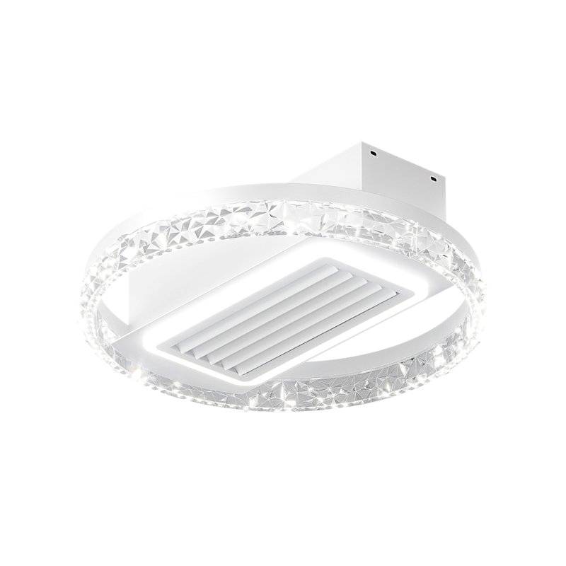 20" Led Bladeless Ceiling Fan Light With Remote Control – Modern Flush Mount Ceiling Lamp With Air Circulation & Adjustable Brightness For Living Room, Dining Room, Or Bedroom, Silent/6-Speed/Dc Motor
