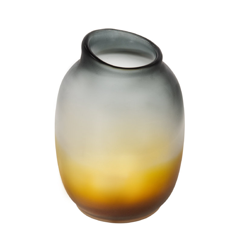 Lanayah Handmade Glass Table Vase, 9.8" H x 7.1" W x 7.1" D