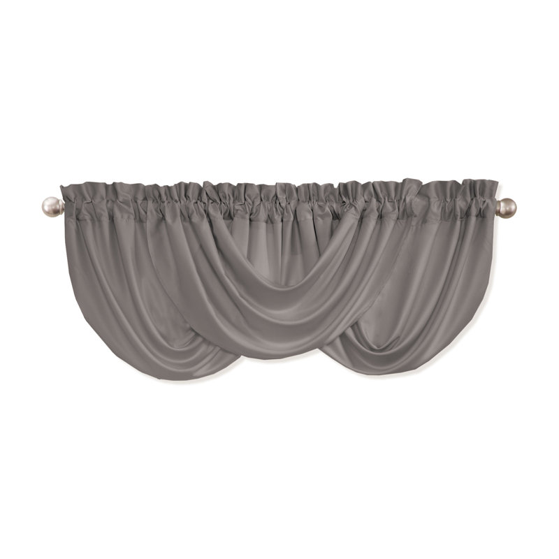 Lucia Swag Window Valance, Gray