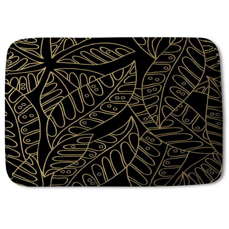 Cordella Non-Slip Bath Rug, Black Floral