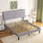 Upholstered Bed with Charging Station Full Size Wood Slat Platform Bed Frame Modern USB Port Adjustable Headboard, No Box Spring Needed, Gray-506681750-499940795