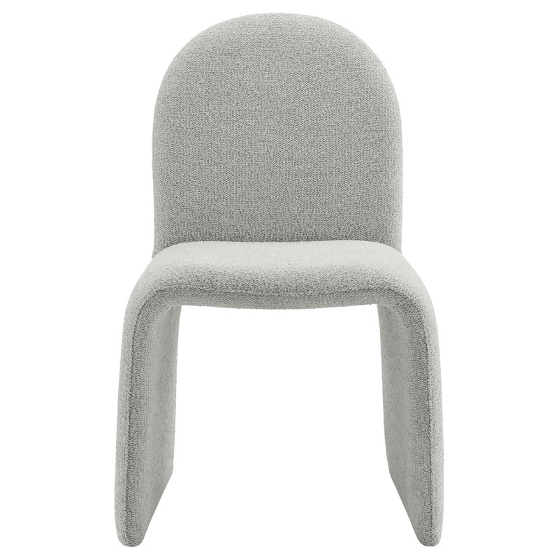 Junia Boucle Upholstered Arch Armless Dining Chair, Dove Gray