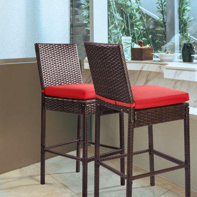 30" Patio Bar Stool with Cushion by Latitude Run