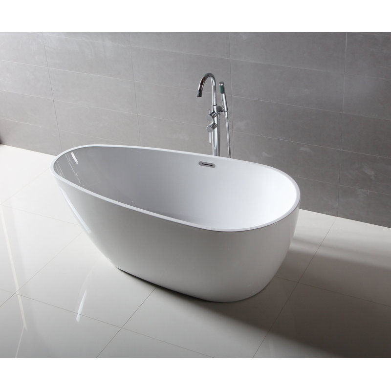 59'' x 29'' Freestanding Soaking Acrylic Bathtub