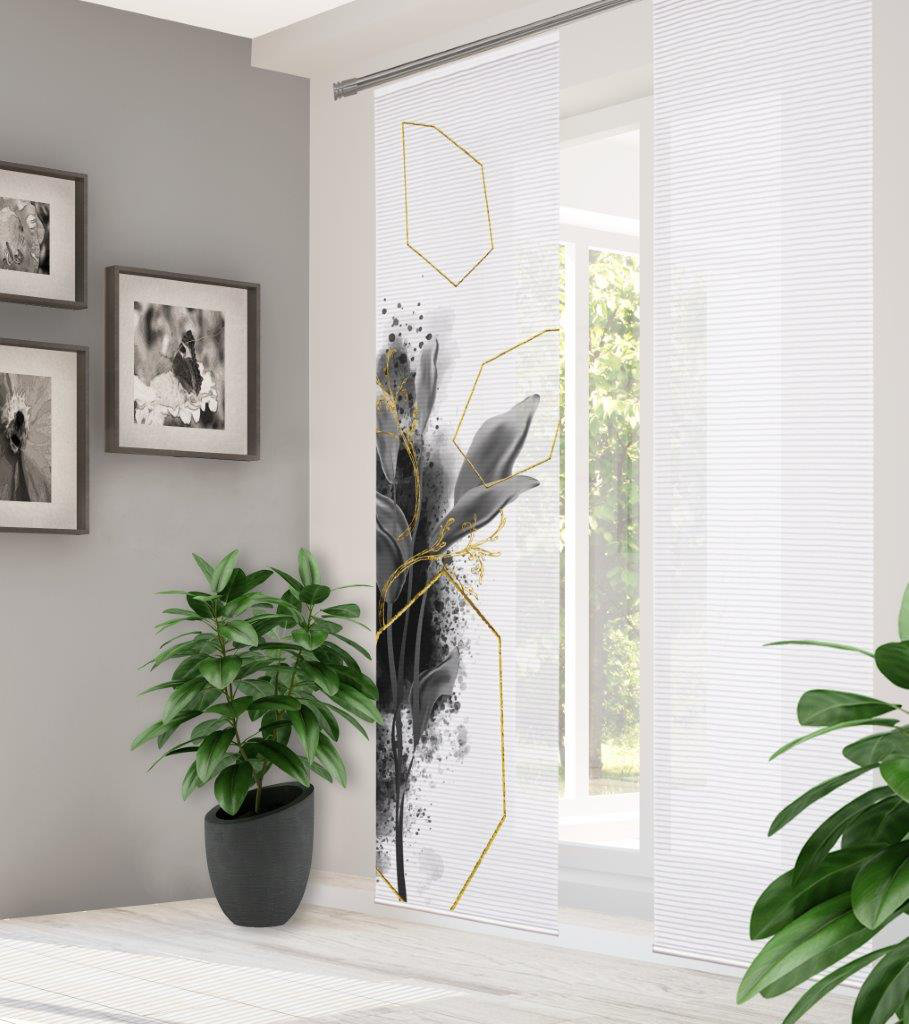 Polyester Semi Sheer Track Insert Sliding Panel Panel