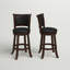 Tabouret de comptoir pivotant rembourré Catt avec structure en bois massif-2075987663