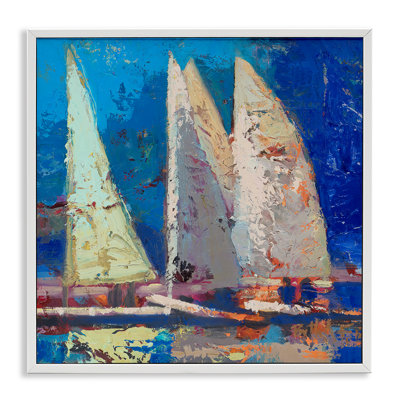 A Strong Wind Sailboats Framed Giclee, design by Beth A. Forst