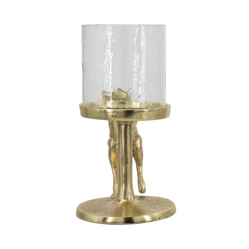 Porte-bougie 7,9 x 4 pi avec abat-jour ouragan en verre transparent