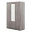 Armoire à miroir 3 portes avec tablettes, gris-759493863
