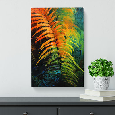 Fern Leaf Orphism - Wrapped Canvas