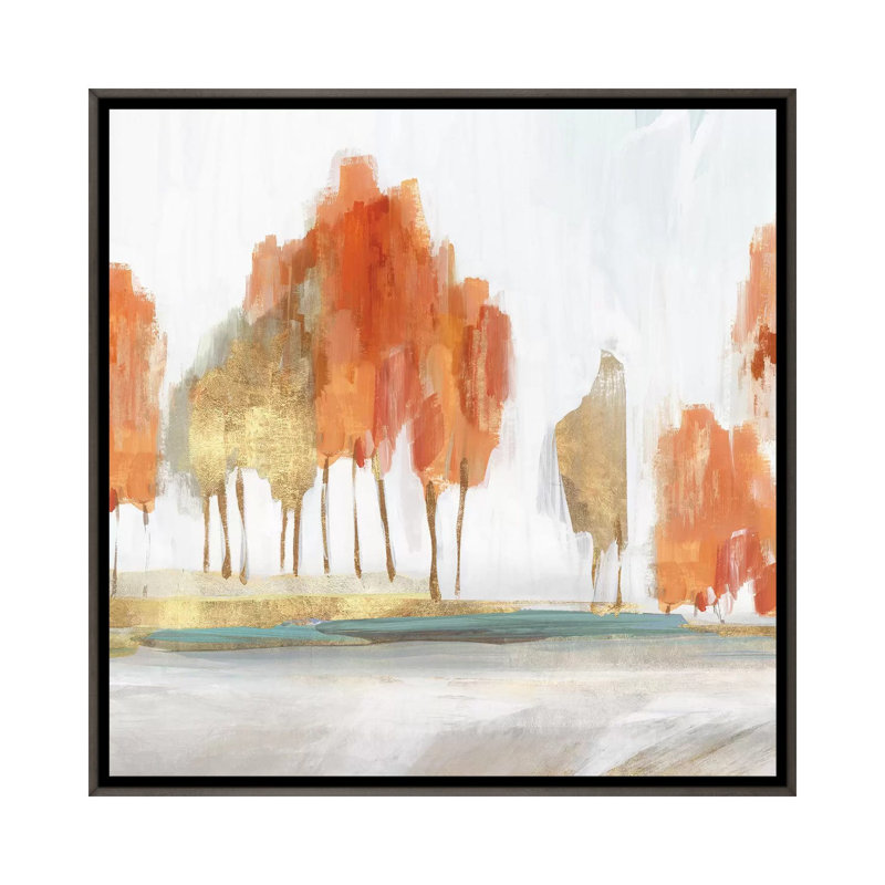 «Autumn Shade II» par Isabelle Z - reproduction d'art, Toile encadrée de bois rustique foncé, H 26 po x l 26 po x P 1,5 po