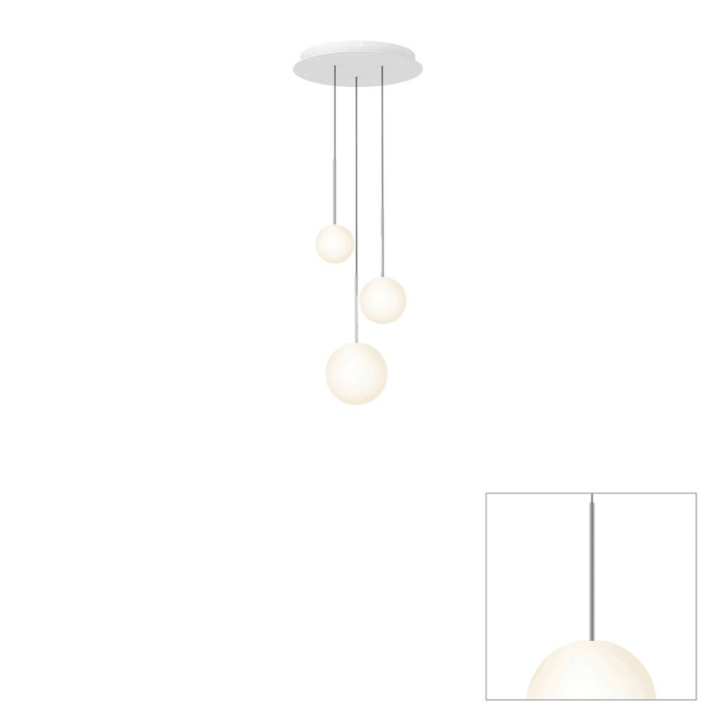 Bola Sphere Pendant Chandelier, 109" H x 17" W x 17" D, Chrome