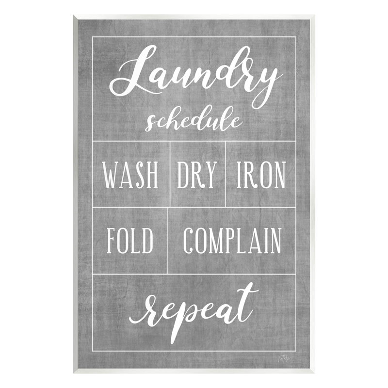 "Laundry Laundry", art mural sur toile par Natalie Carpentieri, H 19 po x l 13 po x P 0,5 po, Bois
