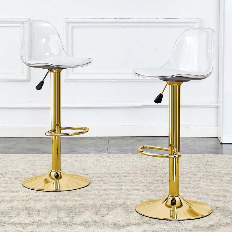Ensemble de 2 tabourets de bar Modern Modern Rotate, Doré