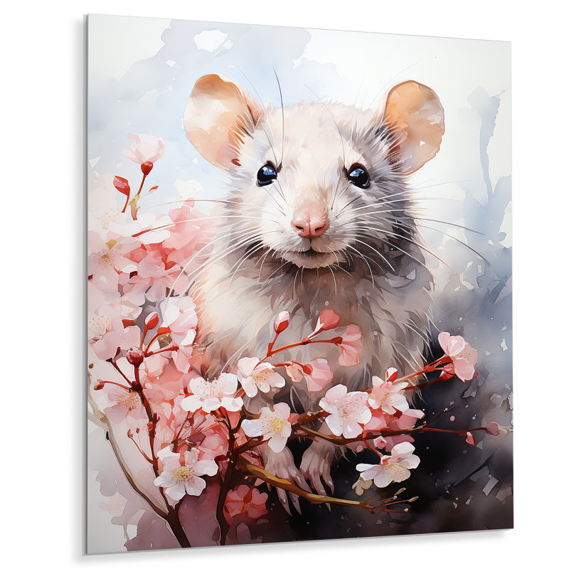 Rats Floral Portrait Blooms - Rodentmetal, art mural, H 32 po x l 24 po x P 1 po