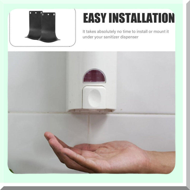 WallGuard Soap Dispenser Drip Tray Set - 4pcs Wall Mounted Bracket for Bathroom & Laundry