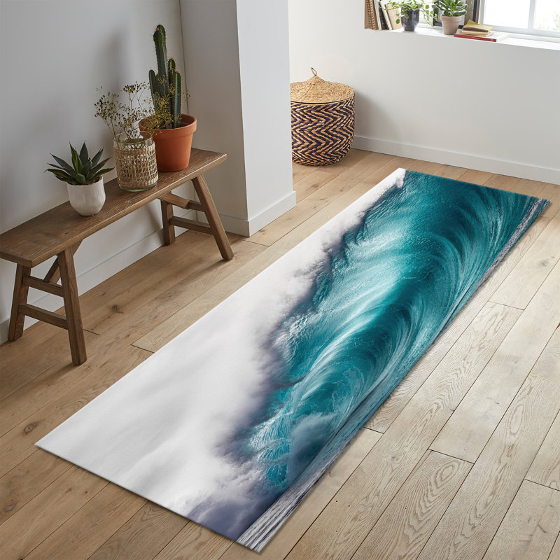 Abstract Floral Pattern Non-Woven Thin Type Printed Rug Adding a Subtle Touch of Elegance to Your Floor Decor