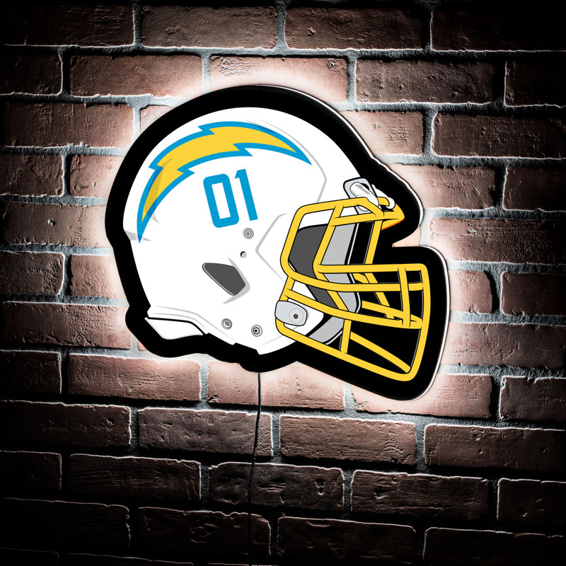 Enseigne murale lumineuse NFL à DEL pour casque, Les Chargers de Los Angeles