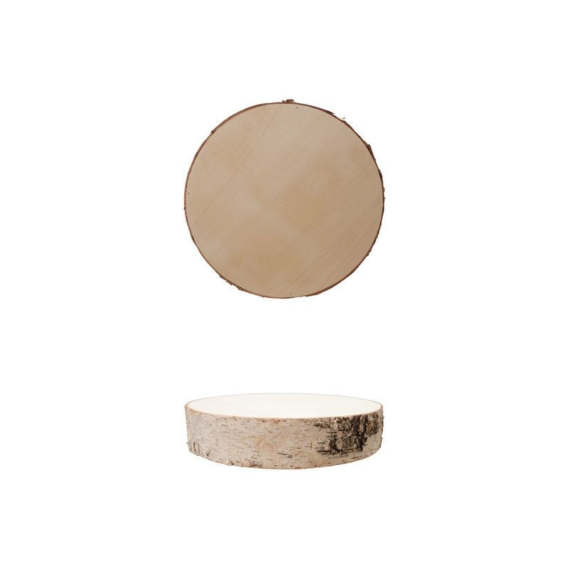 Grande tranche de bois, H 2,38 po x l 11,88 po x P 11,88 po