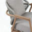 Ensemble de 2 fauteuils d'extérieur en corde de teck avec coussins texturés taupe