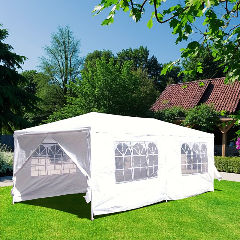 Auvent extérieur 10 x 20 pi - pavillon de mariage avec 6 parois latérales amovibles, cordes et piquets pour plus de stabilité