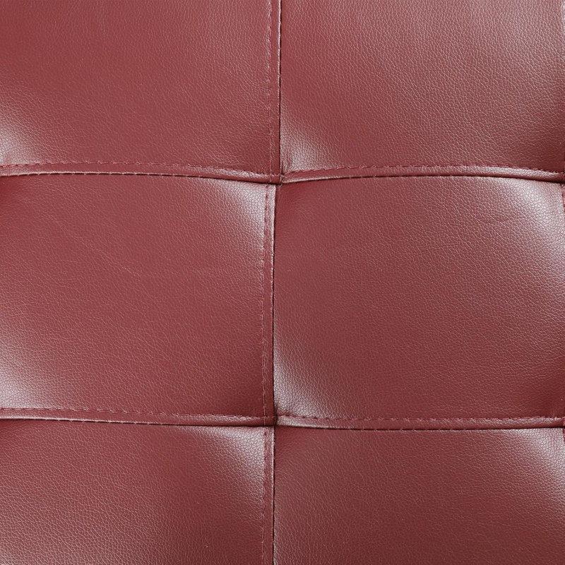 Tufted Storage Ottoman With Nailhead Trim, Red