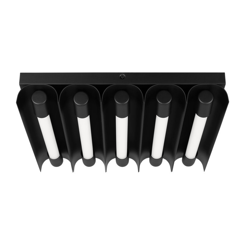 Carson 16.75" Brass and Glass LED Flush Mount in Midnight Black