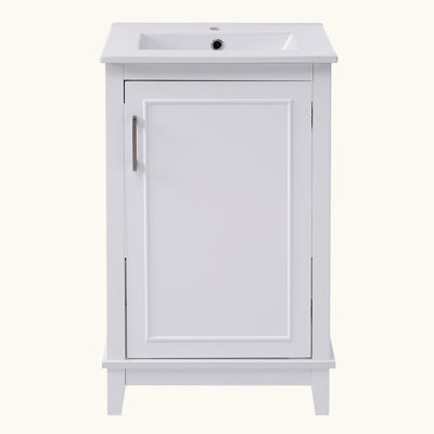 Petit meuble-lavabo moderne avec lavabo en céramique
