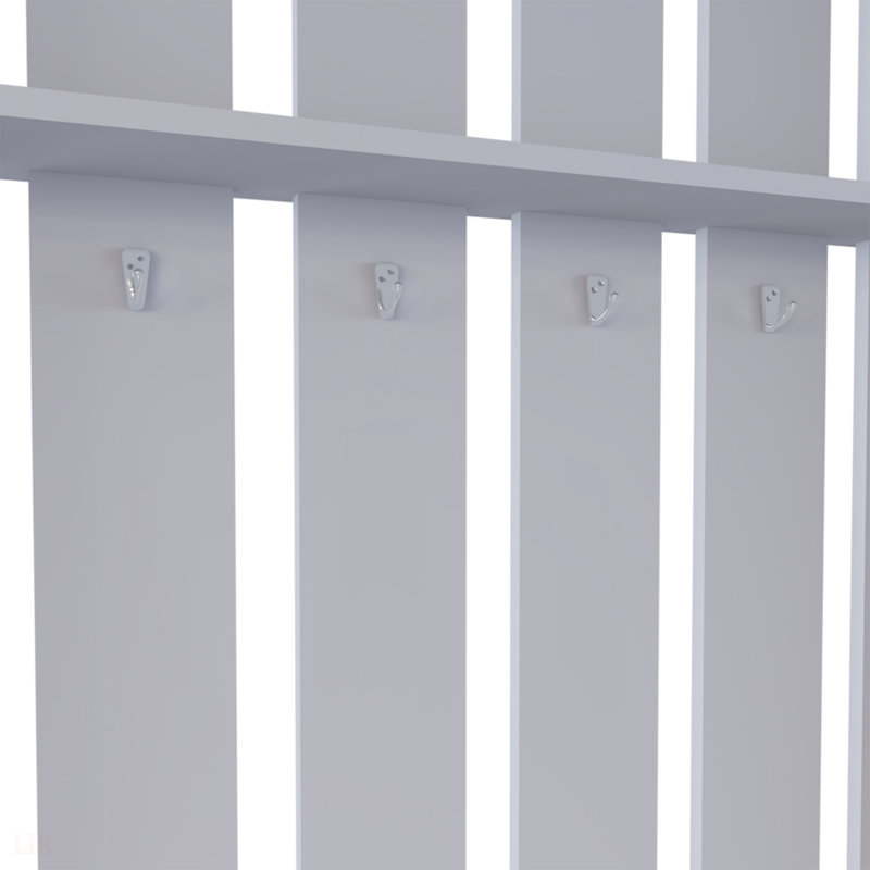 Hall Tree Murphy With Versatile Storage And Sleek Design For Modern Living Rooms And Entryways, Concrete Gray, Smoke