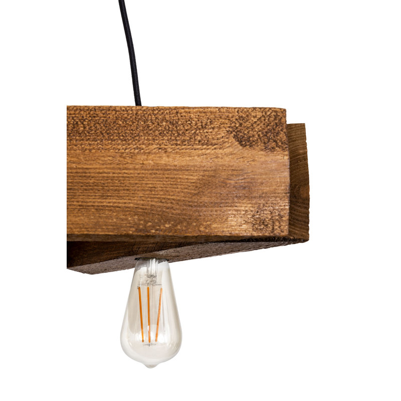 Kerby 3 - Light Square/Rectangle Pendant, Rustic Satin Oak