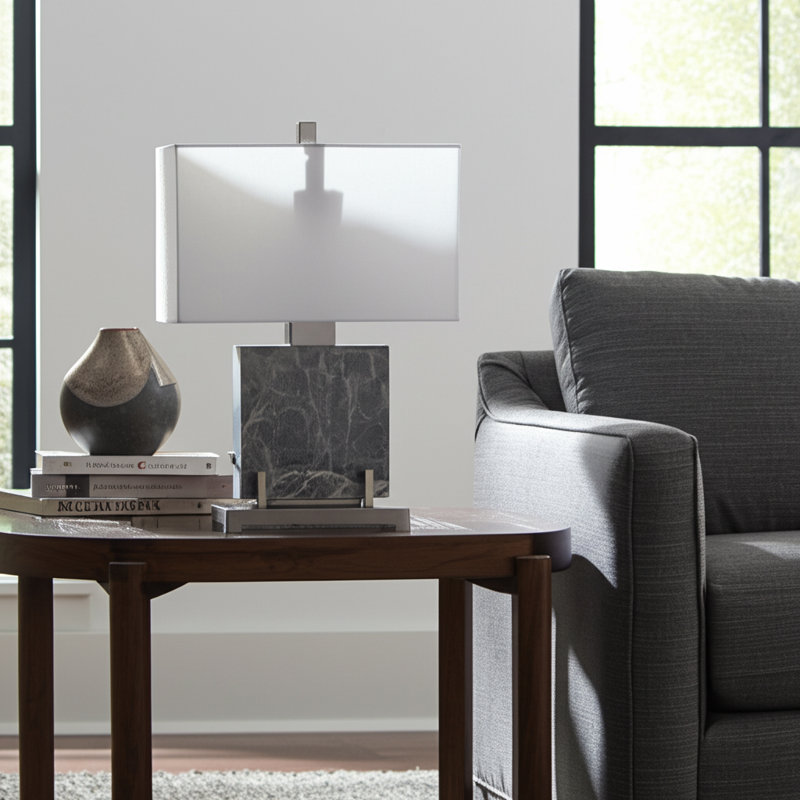 Lampe en marbre 22 po gris Latium