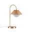 Lampe de table en rotin tissé à abat-jour doré / naturel