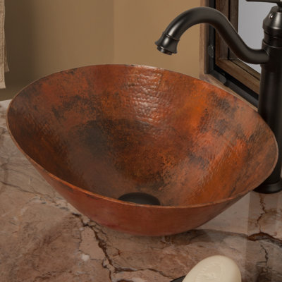 Novatto 14'' Copper Oval Bathroom Sink