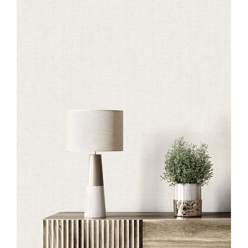 Isla Plain Luxury Textured Vinyl Wallpaper, White