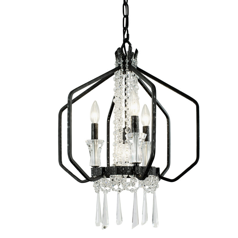 Lustre géométrique à 7 lumières de style bougie Jarrett, Onyx