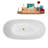 60" Streamline Soaking Glossy White Freestanding Tub and Tray With Internal Drain-101413157