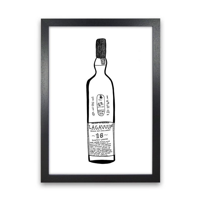 Lagavulin by Carissa Tanton - Print, 34cm H x 25cm W x 3cm D, Black Framed