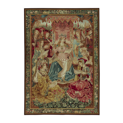 Hand-Knotted High-Quality Red/Green/Yellow Area Rug