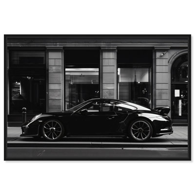 Notoriart City Streets Car Framed Car 1 Piece Canvas Wall Art