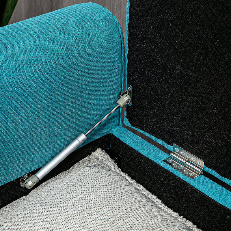 Teal Bedroom Bench With Wood Legs And Button Tufting - Upholstered Storage Bench, 50" Rolled Arms For Bedroom, Living Room, Entryway, Hidden Compartment