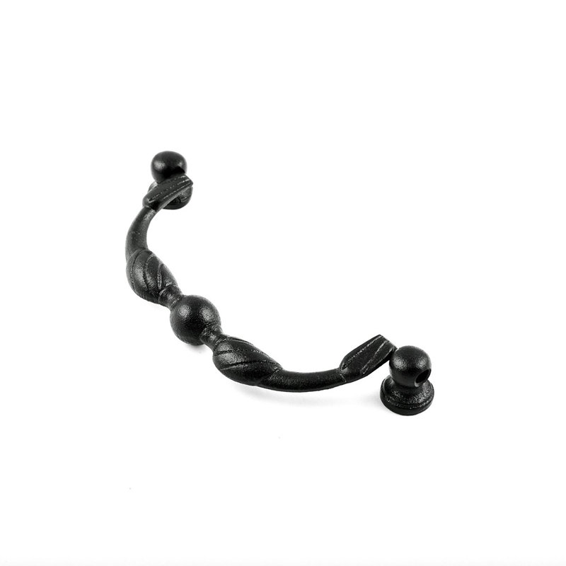 Set of 6 Traditional Wrought Iron Drop Bail Pulls with Mounting Hardware