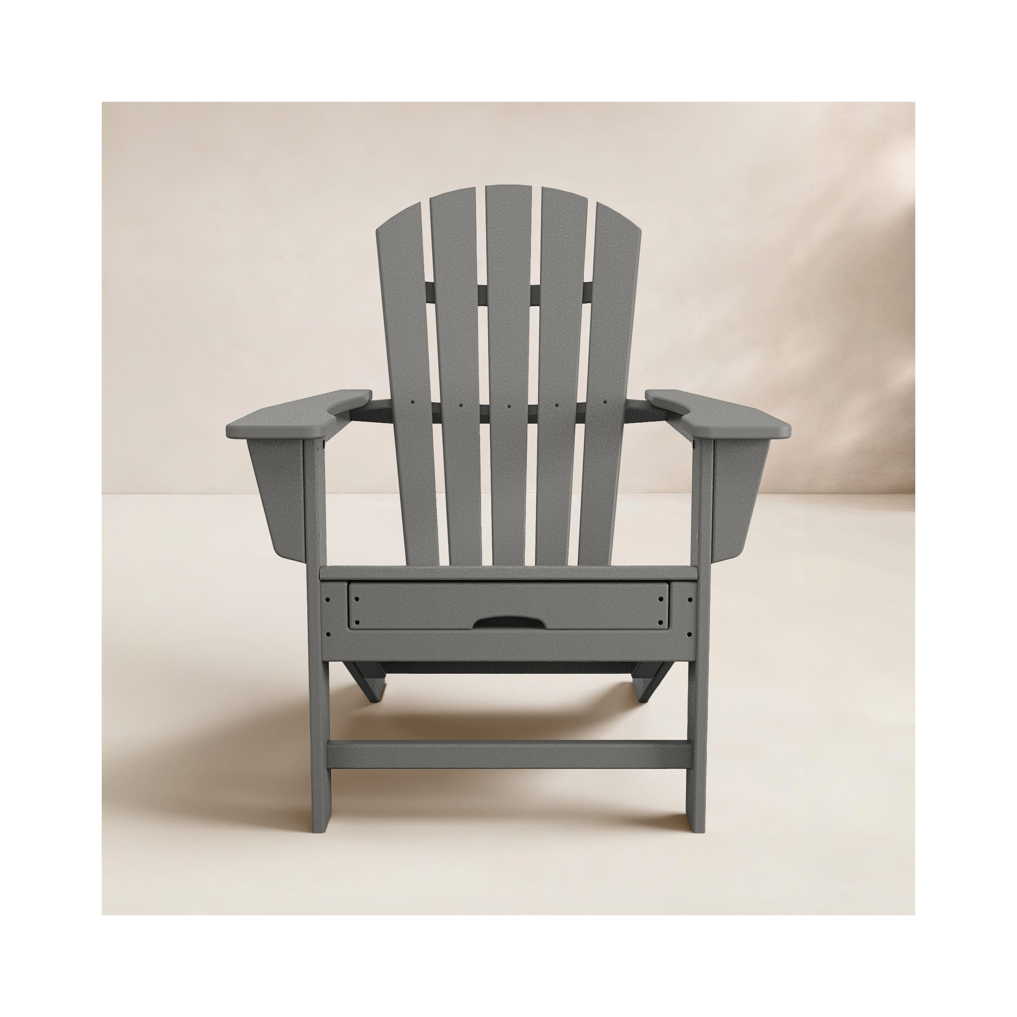 POLYWOOD Adirondack Chair with Hideaway Ottoman, Slate Gray