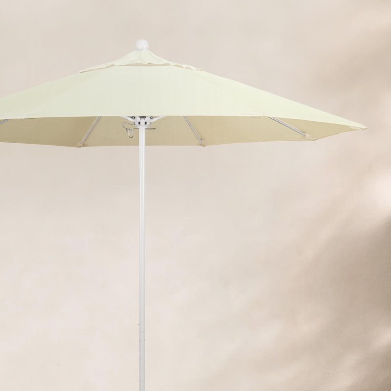 Parasol de marché 9 pi Maria, Blanc, Toile Sunbrella® naturel