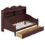 Lit de jour simple avec tiroirs de rangement et étagère de tête de lit, structure de lit de jour rétro en bois-1909767986