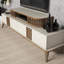Meuble télé 66,1 po x 15,4 po x 15,0 po Modern | 100% panneau de particules enduit de mélamine, épaisseur: 0,7 pouce | Conception géométrique scandinave, solution de rangement élégante pour le salon et le centre de divertissement-1325944265