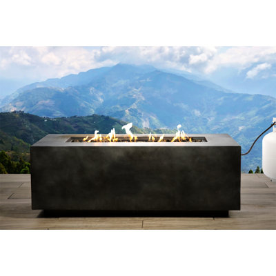Table de foyer d'extérieur en béton au propane (gris anthracite)