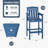 Tall Adirondack Chairs Set Of 2, Hdpe Adirondack Bar Stools With Connecting Tray, Bar Height Adirondack Chair Patio Barstool, Ideal All Weather Tall Patio Chair For Balcony, Poolside, Backyard-1704374125