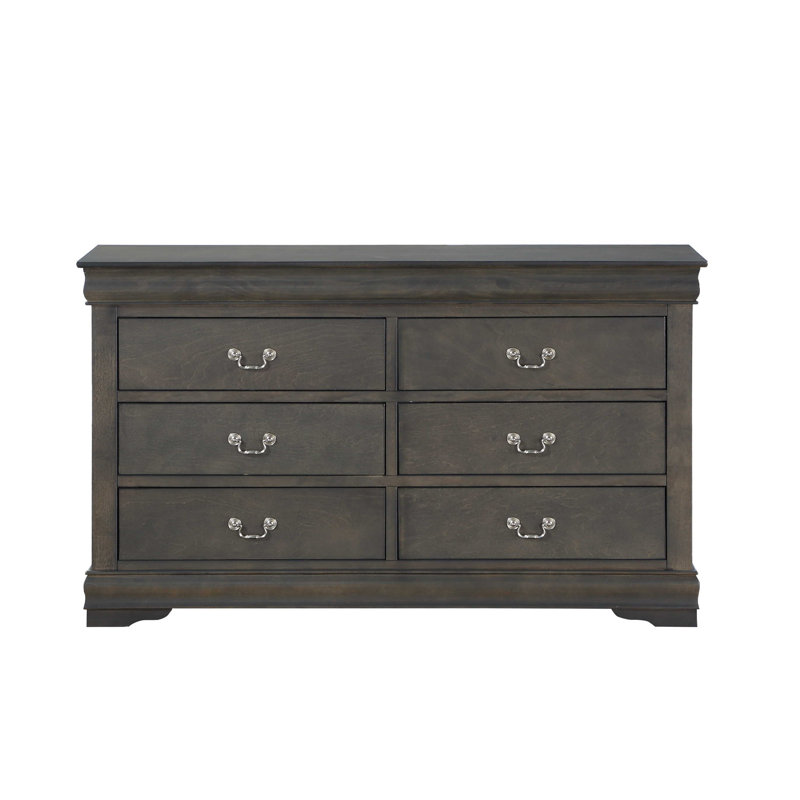 Engstrom 57'' W 6 - Drawer Dresser, Dark Gray
