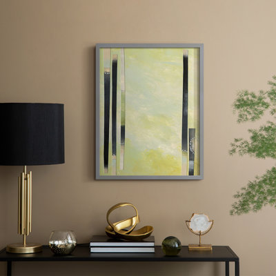 Neutral Assemblage II Framed Print - Solid Wood