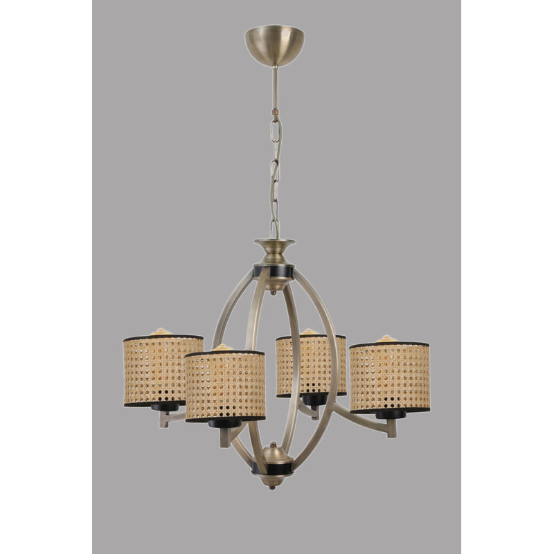 Lustre de style sud-ouest, structure en métal, 23,6 po de diamètre x 31,5 po de hauteur | Hauteur réglable, peinture électrostatique séchée au four, douille E27, 40 W maximum | Finition brune élégante pour le salon et la salle à manger